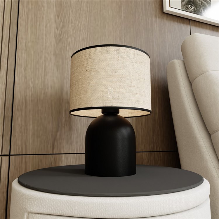 ASPEN LN1 BLACK/RATTAN EMIBIG Lampka nocna