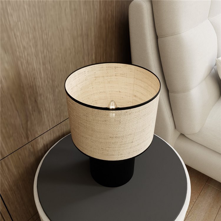 ASPEN LN1 BLACK/RATTAN EMIBIG Lampka nocna