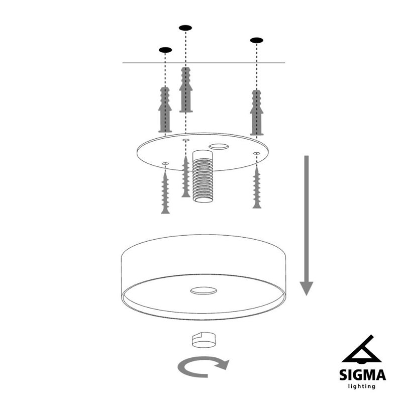 ROY 3 czarny biały SIGMA Plafon ROY 3 czarny biały SIGMA Plafon