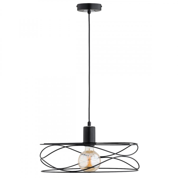 DIUK CZARNA 1xE27 Alfa Lampa Wisząca 61259