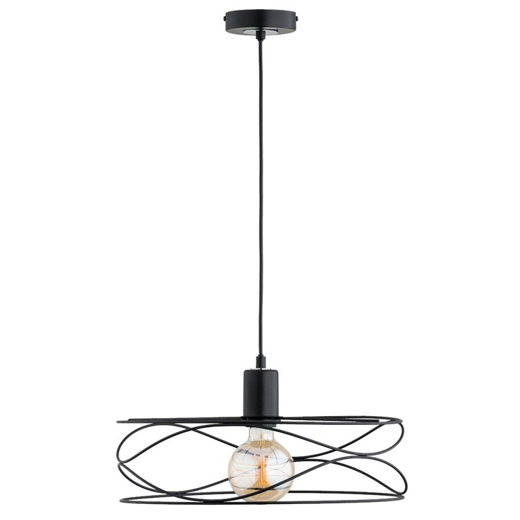 DIUK CZARNA 1xE27 Alfa Lampa Wisząca