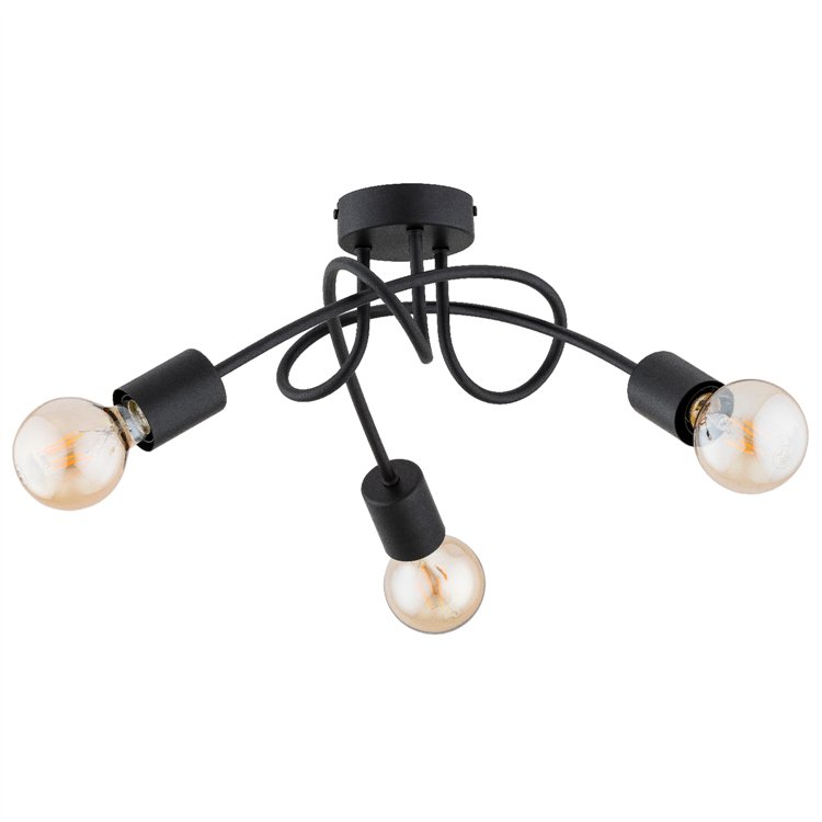 DISEL CZARNA 3xE27 Alfa Lampa Sufitowa