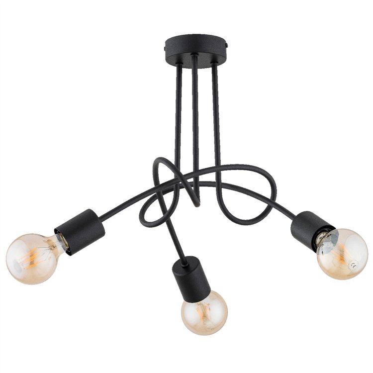 DISEL LONG CZARNA 3xE27 Alfa Lampa Sufitowa