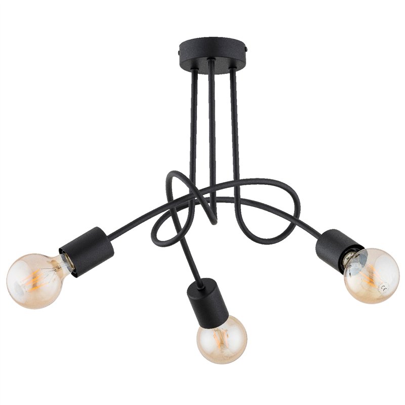 DISEL LONG CZARNA 3xE27 Alfa Lampa Sufitowa DISEL LONG CZARNA 3xE27 Alfa Lampa Sufitowa
