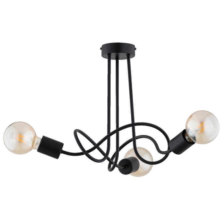 WINGO CZARNA 3xE27 Alfa Lampa Sufitowa 62518