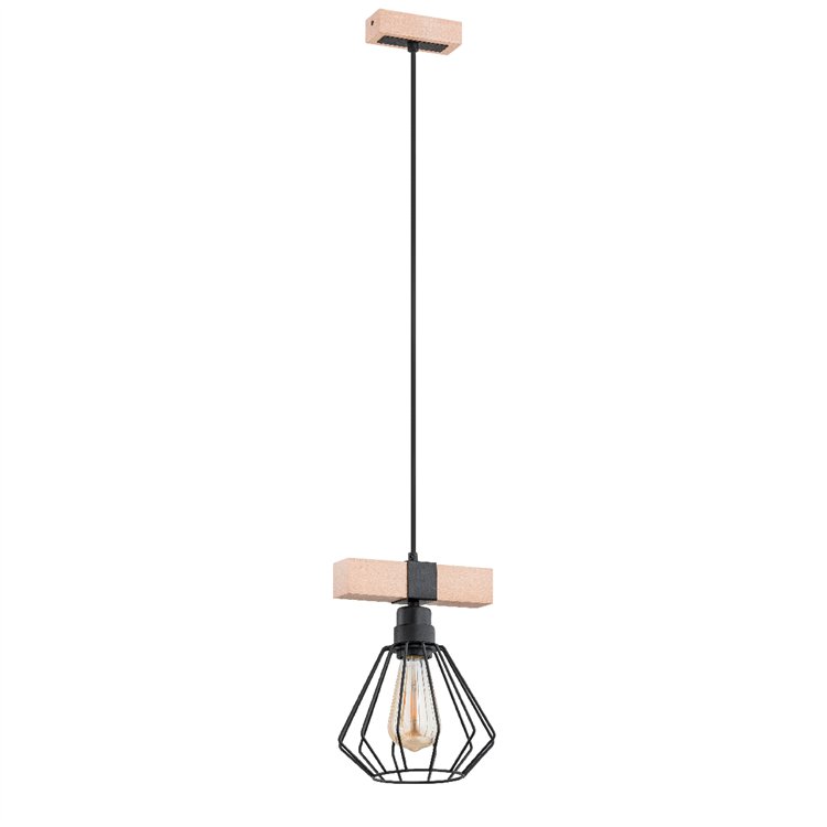 FIBIA DREWNIANA 1xE27 Alfa Lampa Wisząca