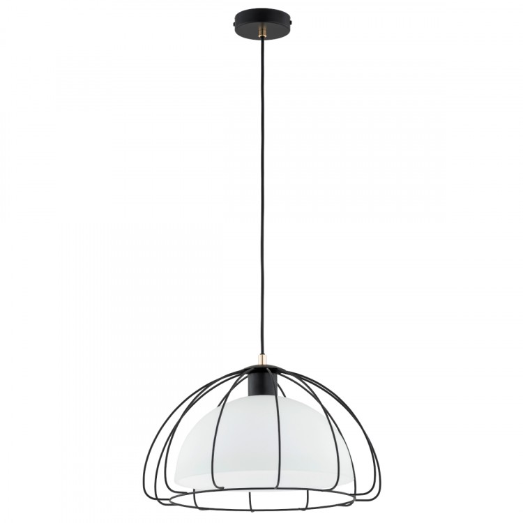 NERSY CZARNA & BIAŁA 1xE27 Alfa Lampa Wisząca 61351