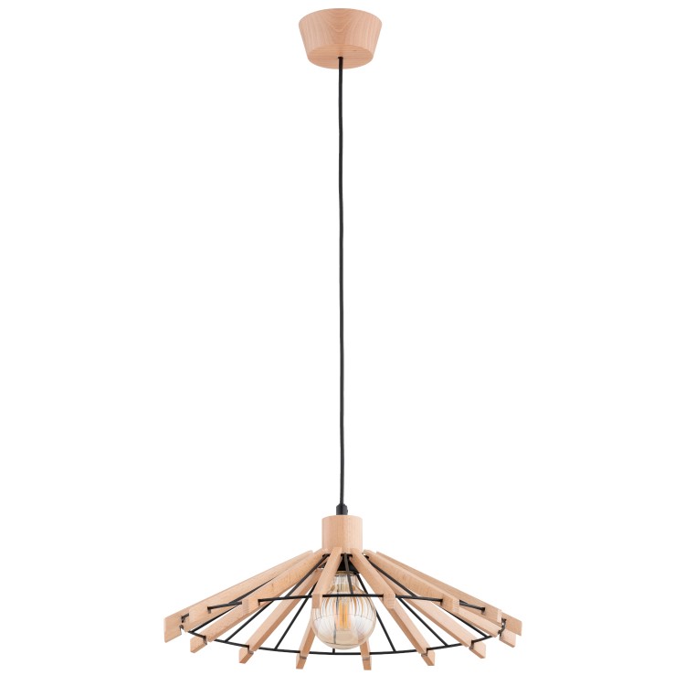 NATKA DREWNIANA 1xE27 Alfa Lampa Wisząca 61443