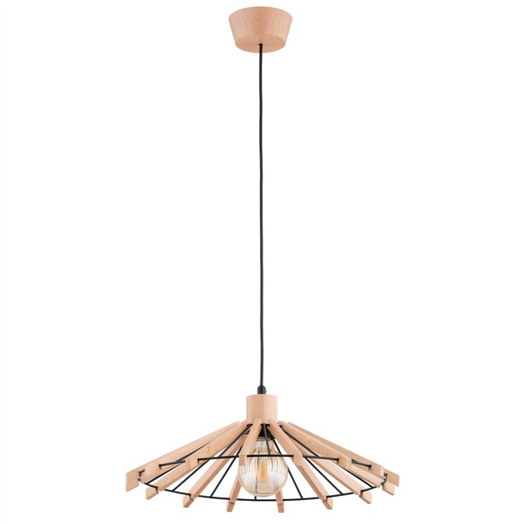 NATKA DREWNIANA 1xE27 Alfa Lampa Wisząca