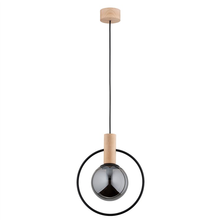 LABO GLASS DREWNIANA 1xE14 Alfa Lampa Wisząca