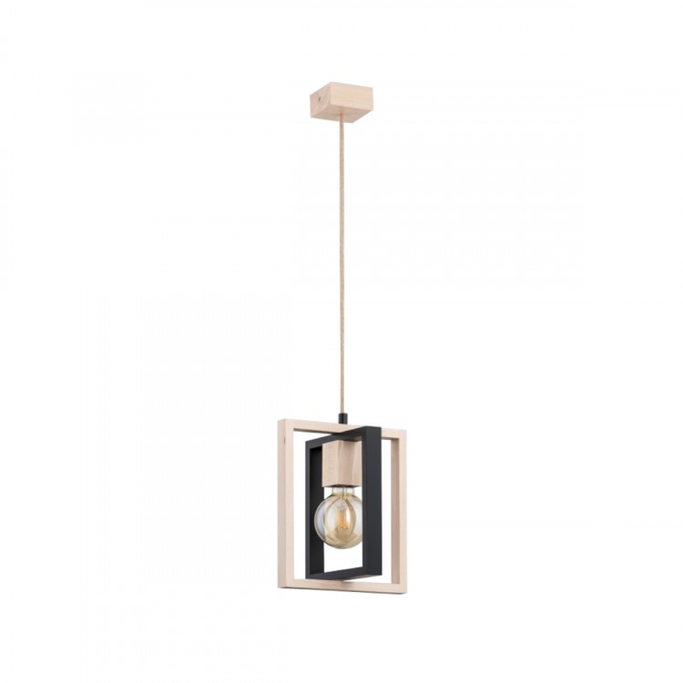 LUSI DREWNIANA 1xE27 Alfa Lampa Wisząca 61139