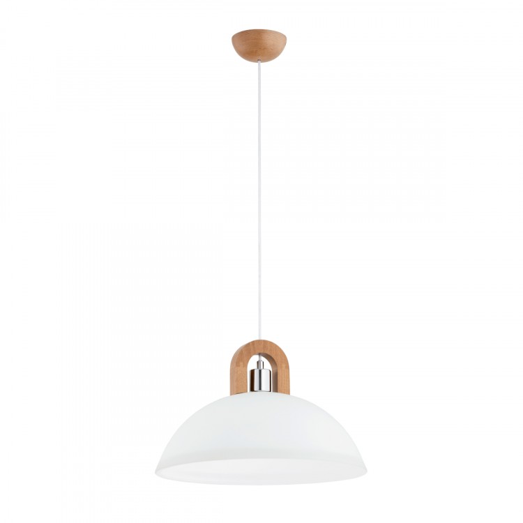 MIGOT DREWNIANA & CHROM 1xE27 Alfa Lampa Wisząca 61380