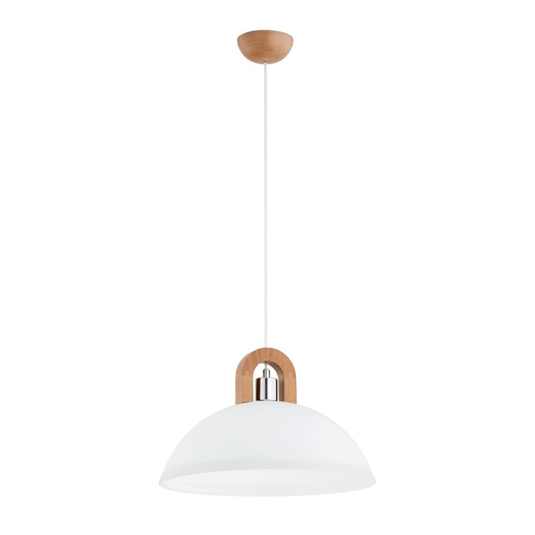 MIGOT DREWNIANA & CHROM 1xE27 Alfa Lampa Wisząca