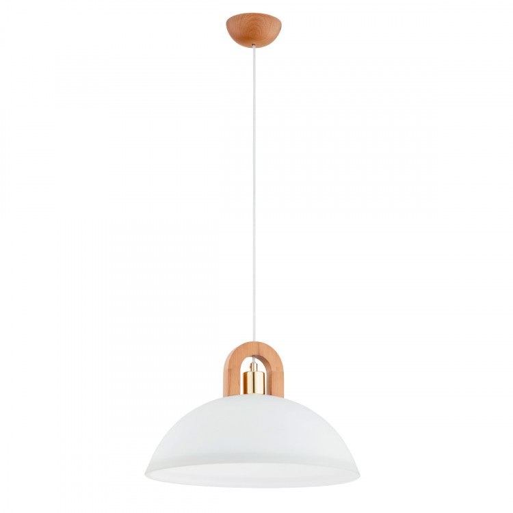 MIGOT DREWNIANA & ZŁOTA 1xE27 Alfa Lampa Wisząca 61379