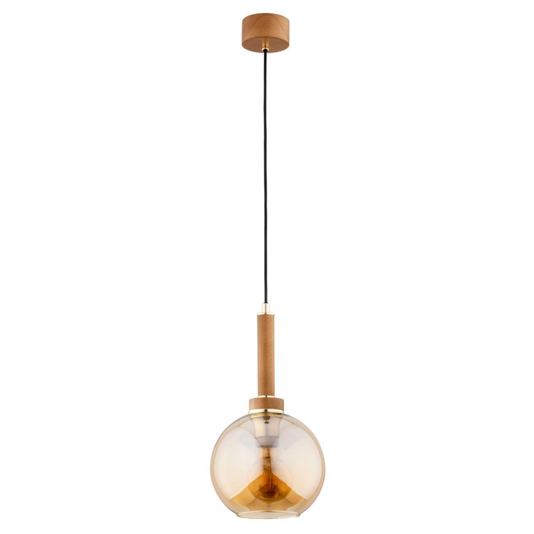 BALERINA DREWNIANA 1xE27 Alfa Lampa Wisząca