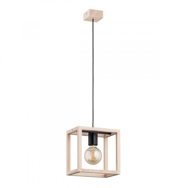 PAKO DREWNIANA 1xE27 Alfa Lampa Wisząca 61165