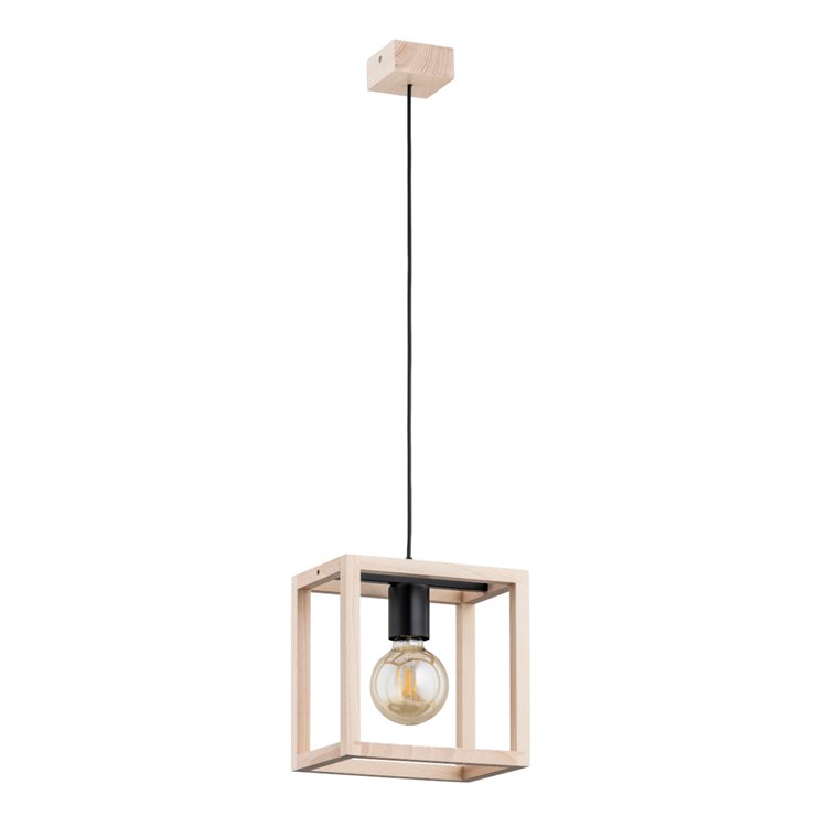 PAKO DREWNIANA 1xE27 Alfa Lampa Wisząca