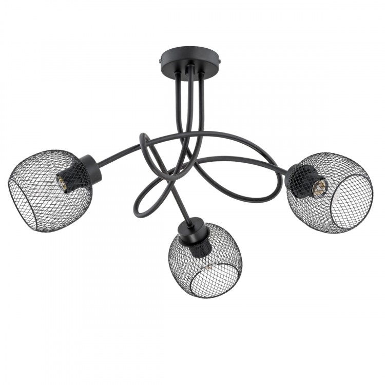 PRAXIDE CZARNA 3xE27 Alfa Lampa Sufitowa 25773