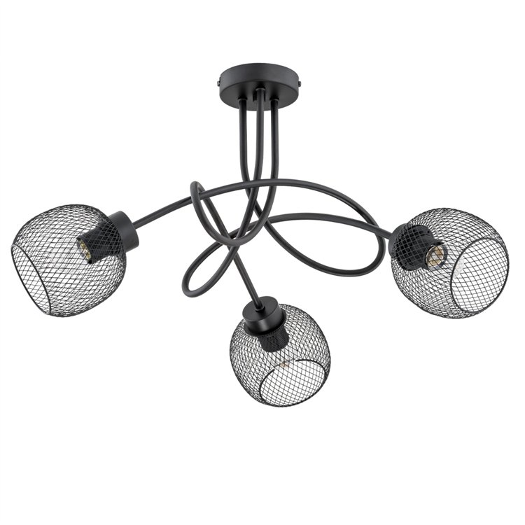 PRAXIDE CZARNA 3xE27 Alfa Lampa Sufitowa