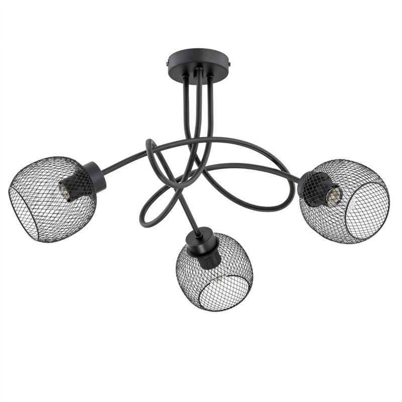 PRAXIDE CZARNA 3xE27 Alfa Lampa Sufitowa PRAXIDE CZARNA 3xE27 Alfa Lampa Sufitowa