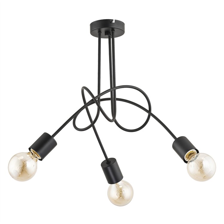 TANGO CZARNA 3xE27 Alfa Lampa Sufitowa
