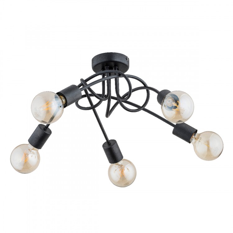 TRAVERS CZARNA 5xE27 Alfa Lampa Sufitowa 61047