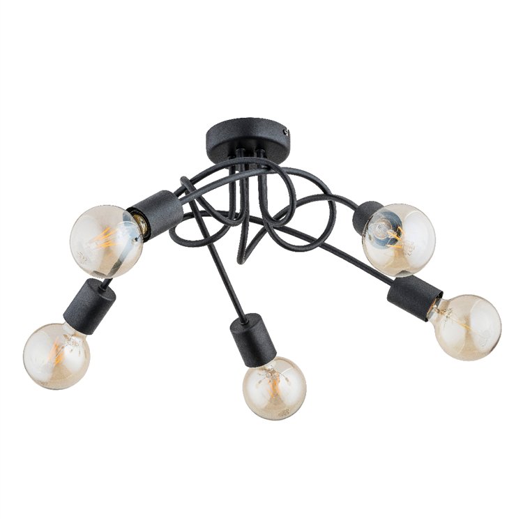 TRAVERS CZARNA 5xE27 Alfa Lampa Sufitowa