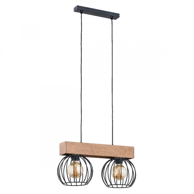ARIZAN SLIM DREWNIANA 2xE27 Alfa Lampa Wisząca 28172