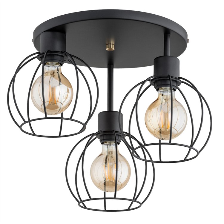 ORSO CZARNA 3xE27 Alfa Lampa Sufitowa