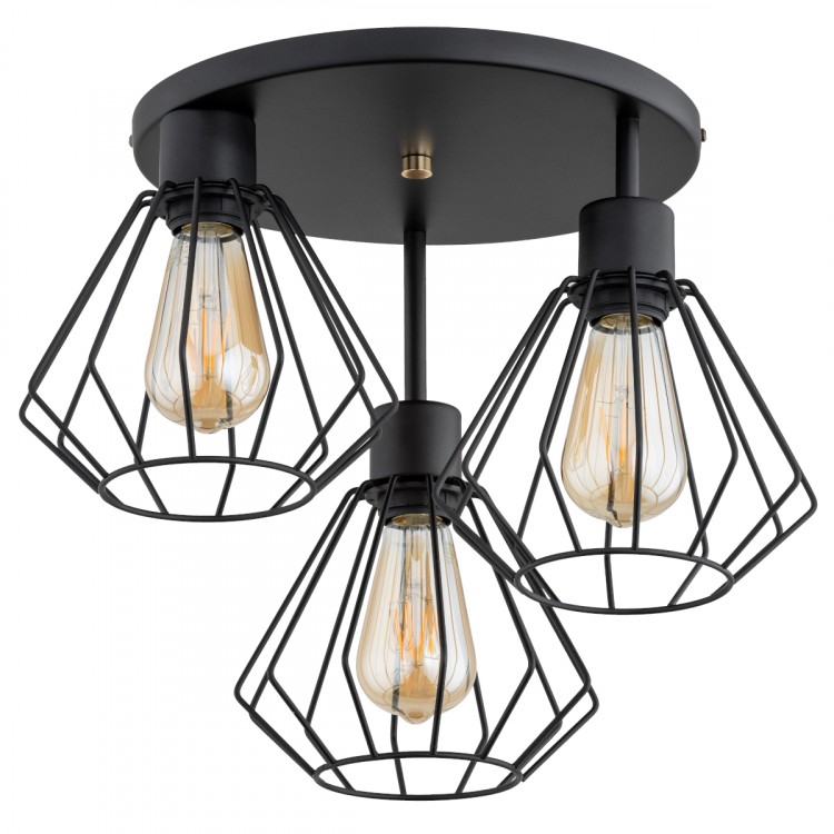 TUET MIX CZARNA 3xE27 Alfa Lampa Sufitowa 62351