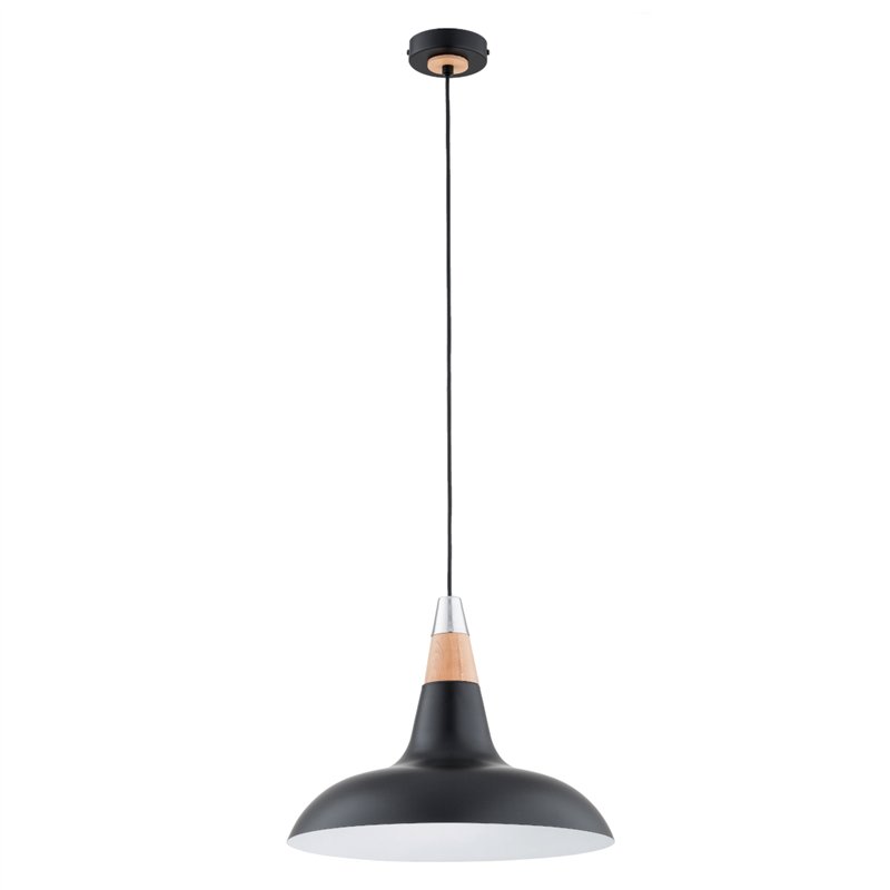 DORO R-2 CZARNA & DREWNIANA 1xE27 Alfa Lampa Wisząca DORO R-2 CZARNA & DREWNIANA 1xE27 Alfa Lampa Wisząca