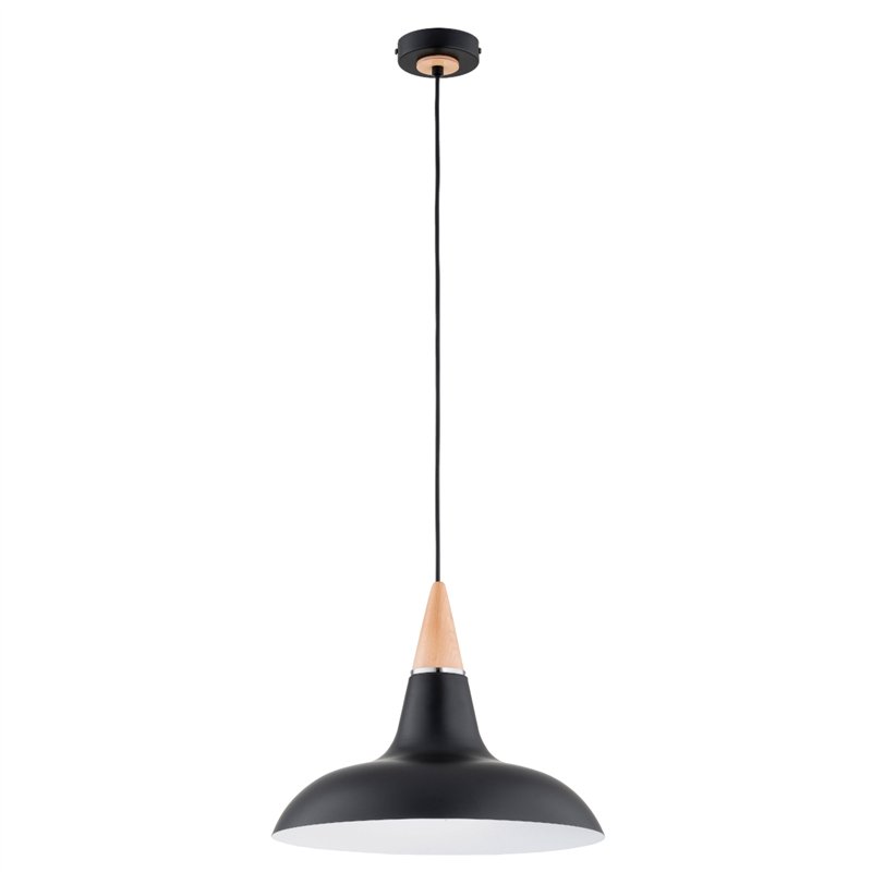 DORO R-3 CZARNA & DREWNIANA 1xE27 Alfa Lampa Wisząca DORO R-3 CZARNA & DREWNIANA 1xE27 Alfa Lampa Wisząca