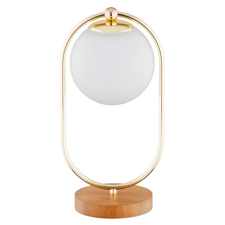 OVAL DREWNIANA 1xE14 Alfa Lampka Nocna