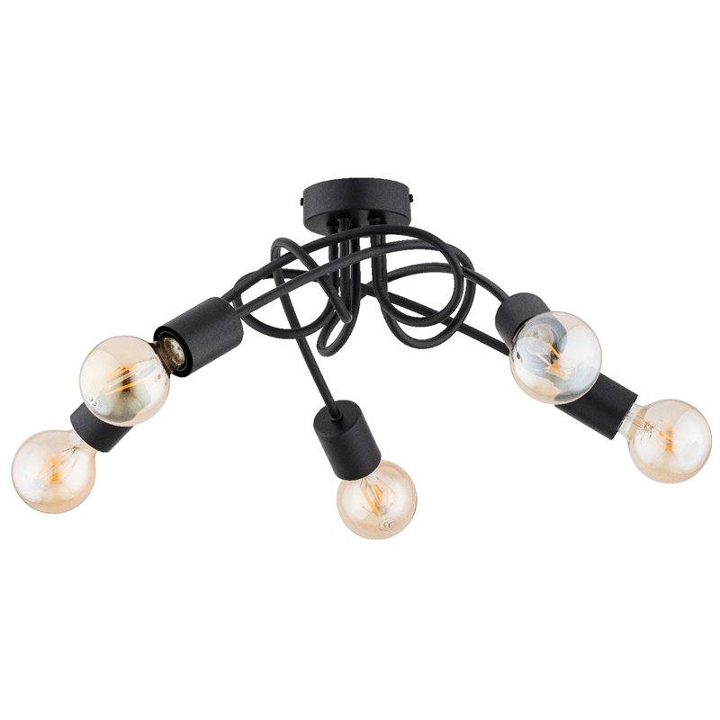 DISEL CZARNA 5xE27 Alfa Lampa Sufitowa DISEL CZARNA 5xE27 Alfa Lampa Sufitowa