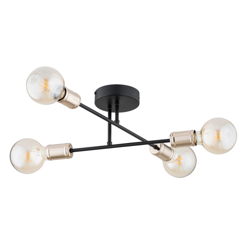 ESTENA CZARNA & ZŁOTA 4xE27 Alfa Lampa Sufitowa ESTENA CZARNA & ZŁOTA 4xE27 Alfa Lampa Sufitowa