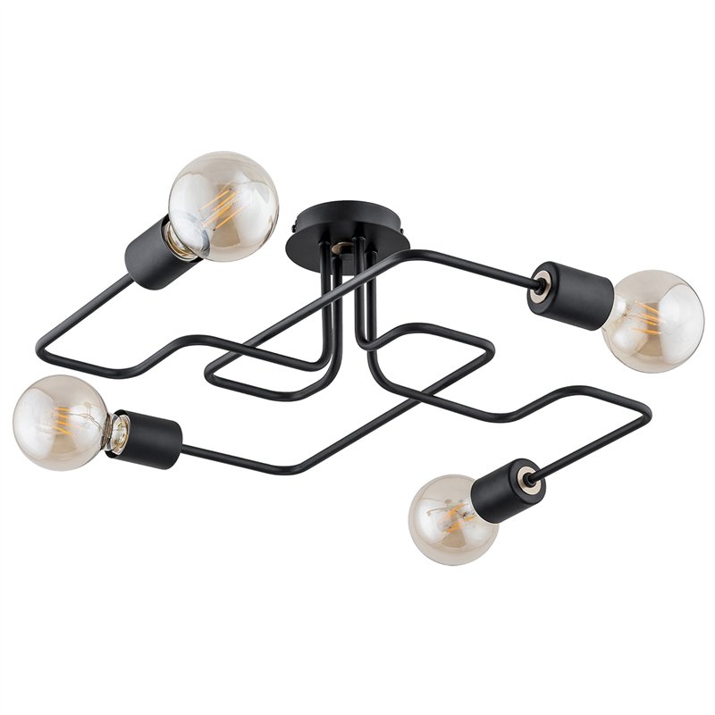 HOOK CZARNA 4xE27 Alfa Lampa Sufitowa HOOK CZARNA 4xE27 Alfa Lampa Sufitowa