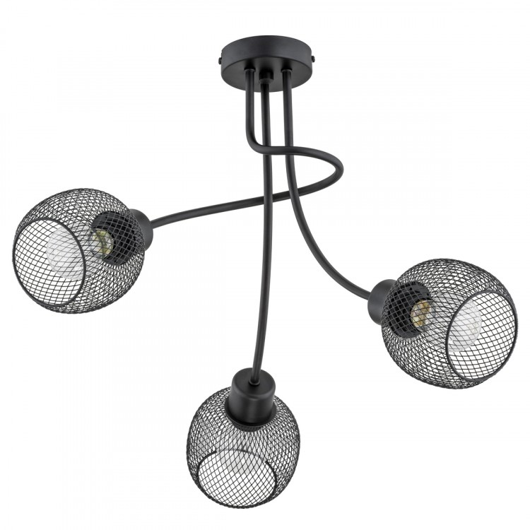 PLENA DUO CZARNA 3xE27 Alfa Lampa Sufitowa 25823