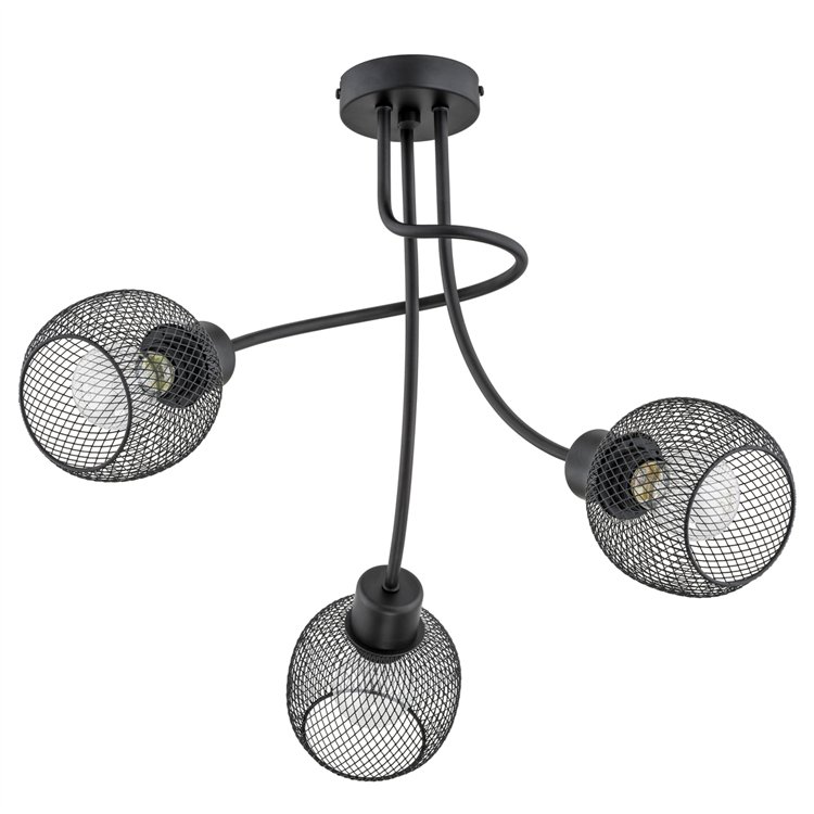 PLENA DUO CZARNA 3xE27 Alfa Lampa Sufitowa