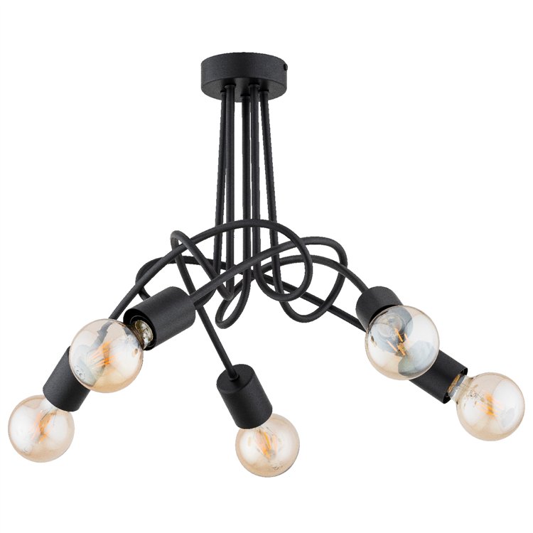 DISEL LONG CZARNA 5xE27 Alfa Lampa Sufitowa