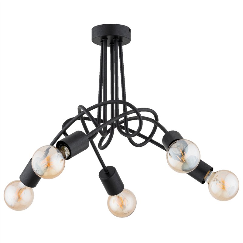 DISEL LONG CZARNA 5xE27 Alfa Lampa Sufitowa DISEL LONG CZARNA 5xE27 Alfa Lampa Sufitowa