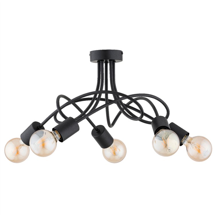 ERGO PRO CZARNA 5xE27 Alfa Lampa Sufitowa