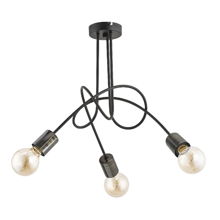 TANGO 58 NEW CZARNA 3xE27 Alfa Lampa Sufitowa