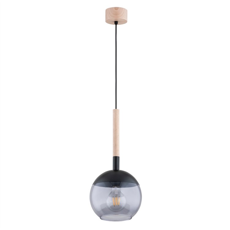 RANCZO DREWNIANA 1xE27 Alfa Lampa Wisząca