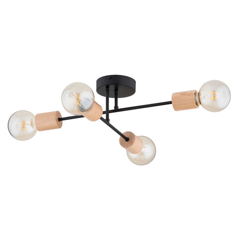 LA-STENA CZARNA 4xE27 Alfa Lampa Sufitowa LA-STENA CZARNA 4xE27 Alfa Lampa Sufitowa