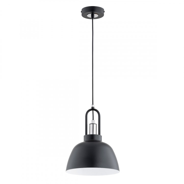 MIRAVE CZARNA & CHROM 1xE27 Alfa Lampa Wisząca 61311