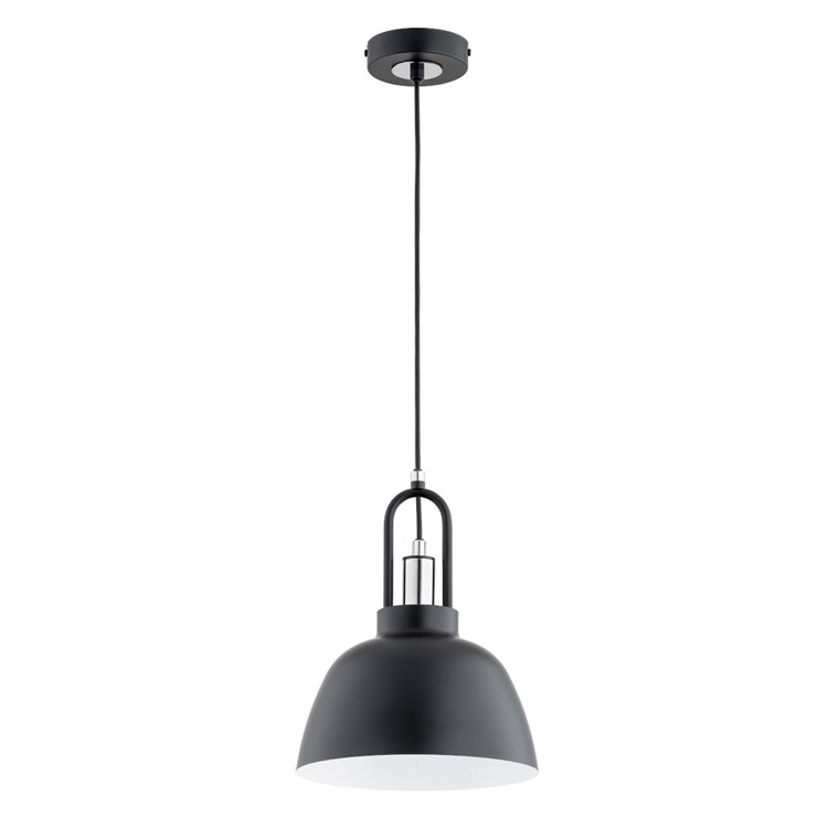 MIRAVE CZARNA & CHROM 1xE27 Alfa Lampa Wisząca