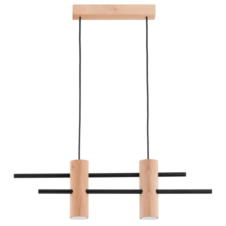 CZERIN DREWNIANA 2xGU10 Alfa Lampa Wisząca 62531