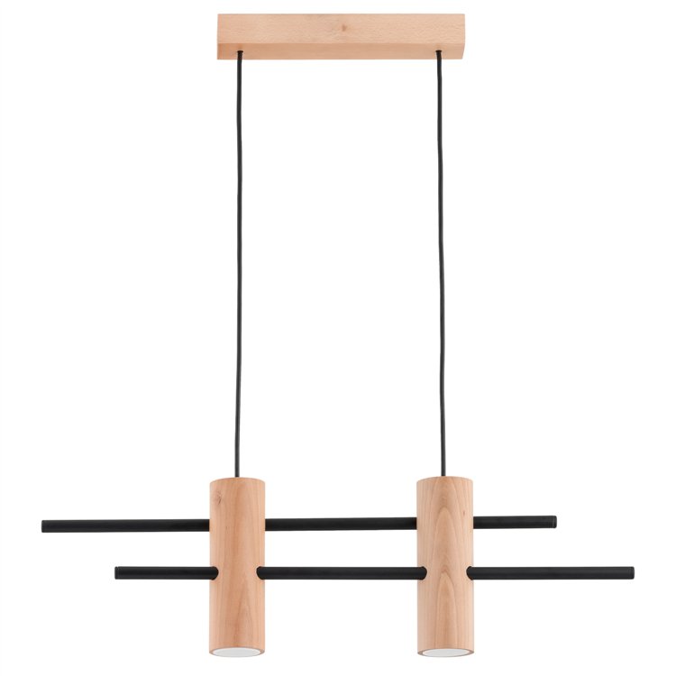 CZERIN DREWNIANA 2xGU10 Alfa Lampa Wisząca