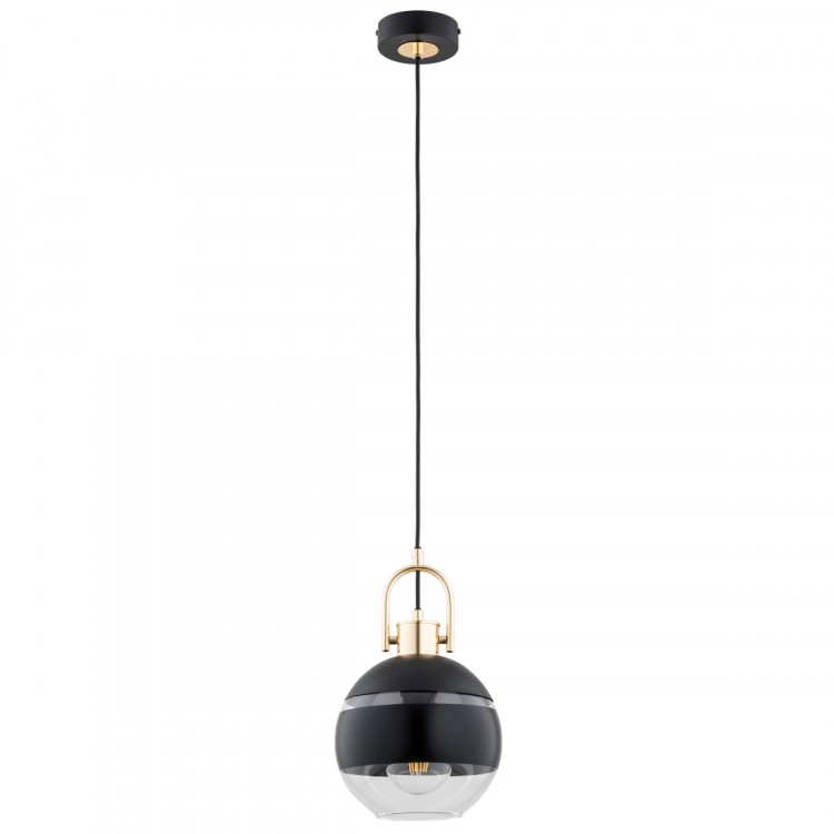 DEROL CZARNA & ZŁOTA 1xE14 Alfa Lampa Wisząca 61419
