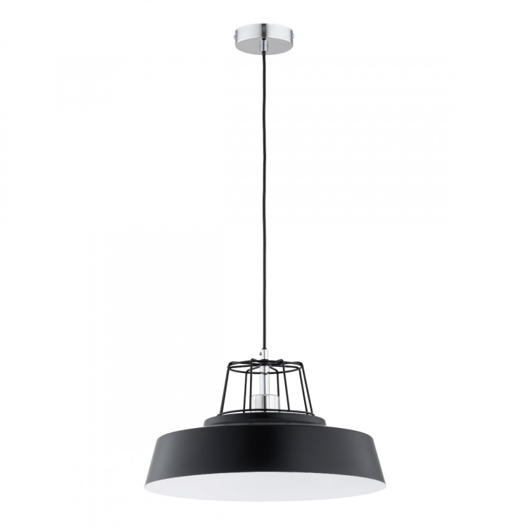 IZOLA CZARNA & CHROM 1xE27 Alfa Lampa Wisząca 61373